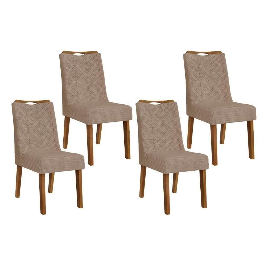 Kit 4 Cadeiras Sala Jantar Stela 4 Un Ipe Suede Kraft