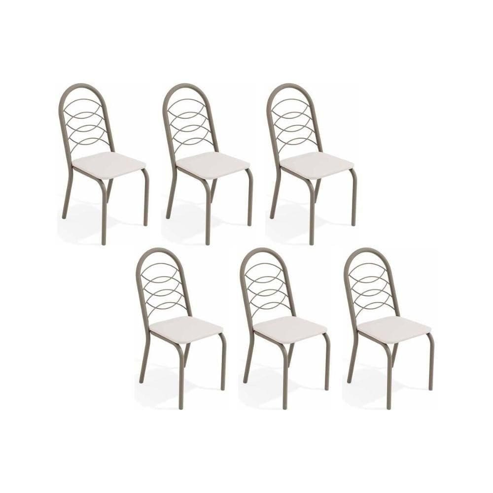 Cadeira De Cozinha Holanda C009 Kit 6 Un Niquel Branco 106