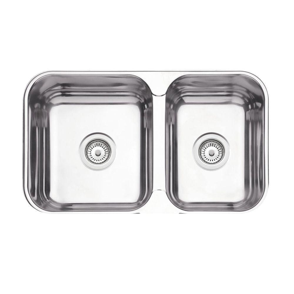 Cuba De Embutir-sobrepor Tramontina Isis 2c 34-28 Bs Em Aço Inox Polido 69x40 Com 2 Cubas