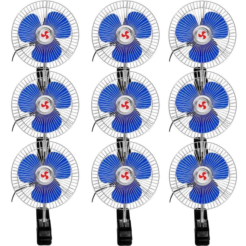 Kit 9 Mini Ventilador Veicular Carro Ônibus Caminhão De 15cm