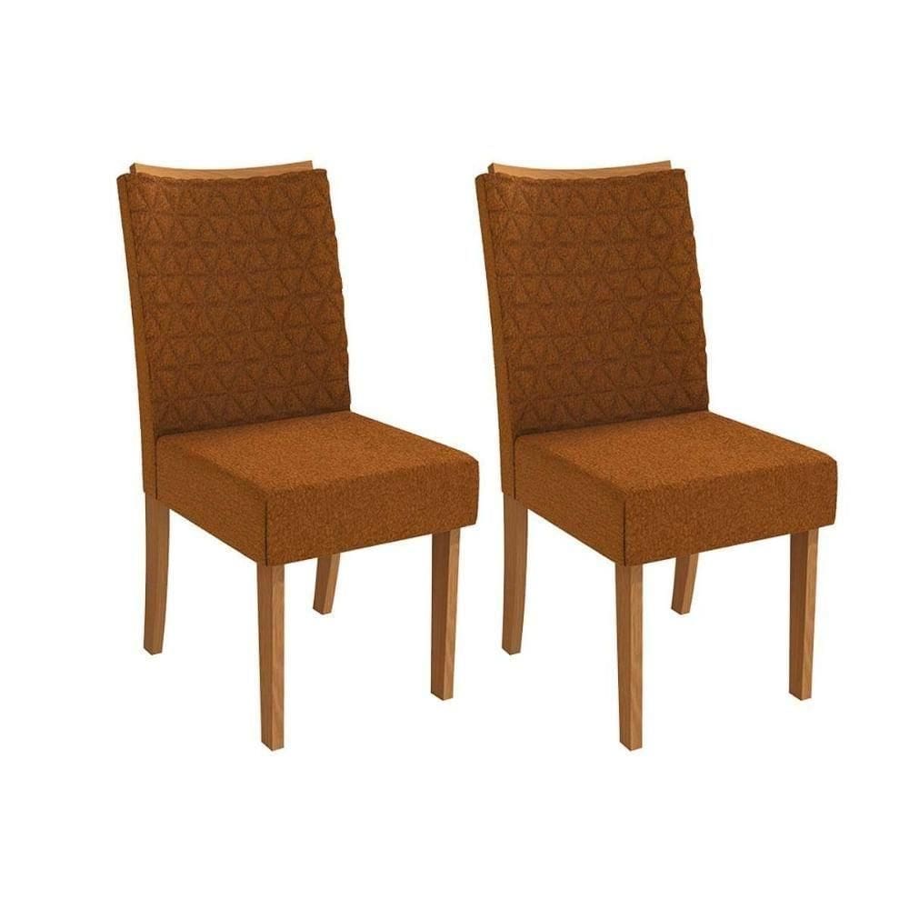 Cadeira De Cozinha 2cad129 Kit 2 Un Canela Bouclê Terracota