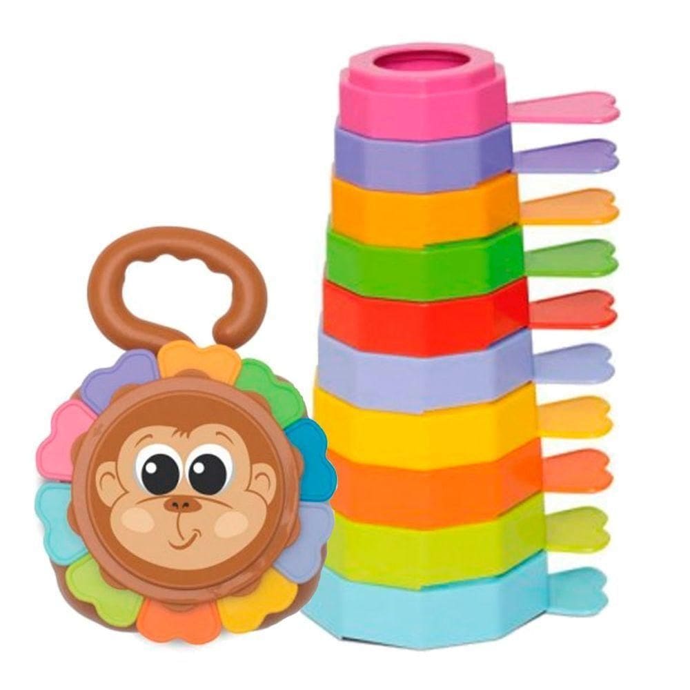 Brinquedo Educativo Bebês 1 Ano Empilha Baby Macaco