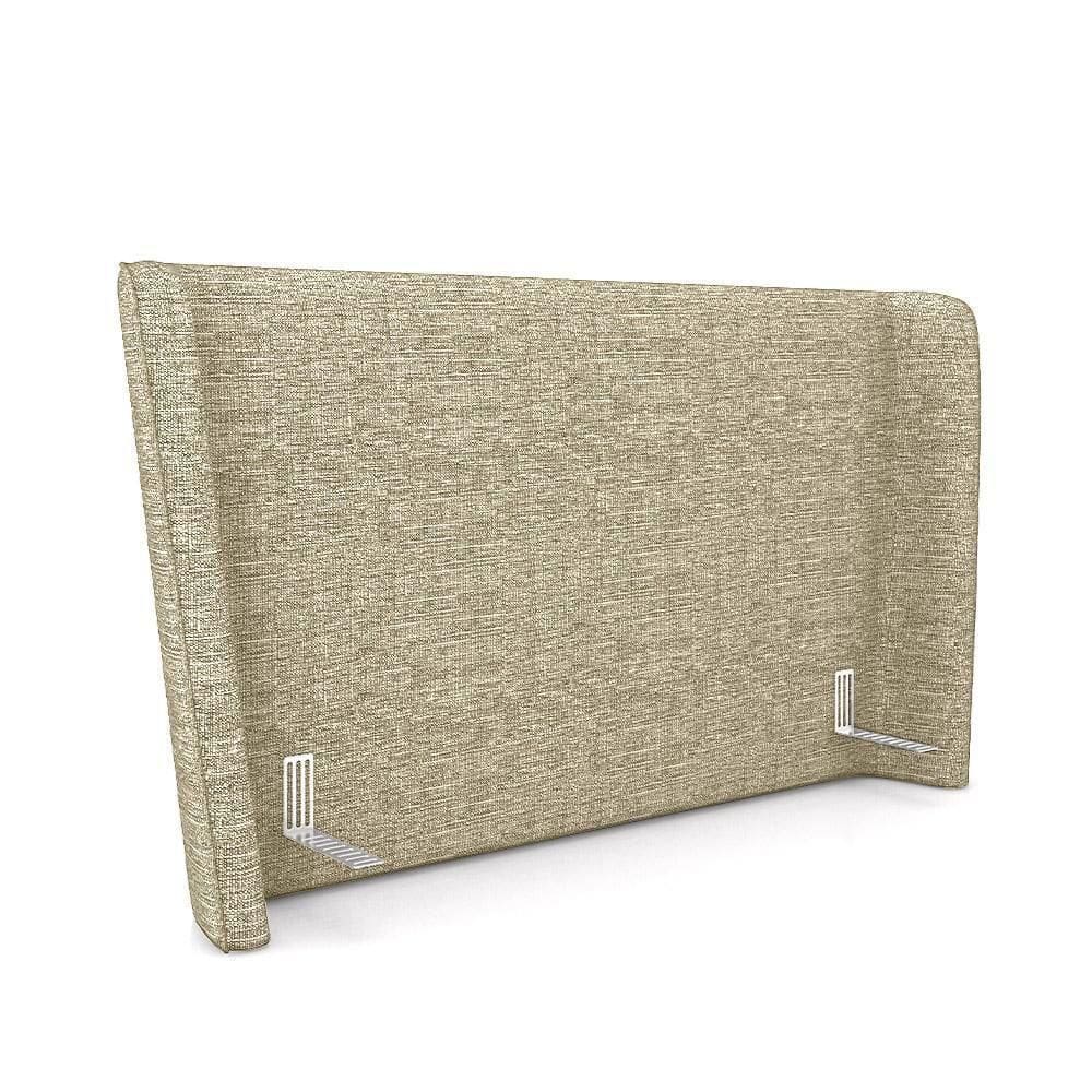 Cabeceira Design Para Cama Queen Torres Pés Em Madeira Linho Bege G91 - Gran Belo