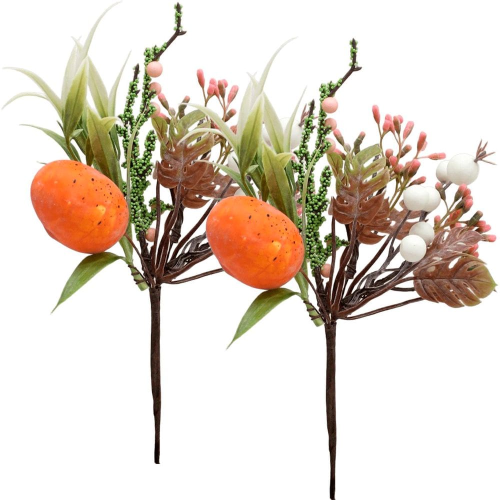 Kit 6 Arranjos Artificial Páscoa Decoração Ovos Coelho 23cm