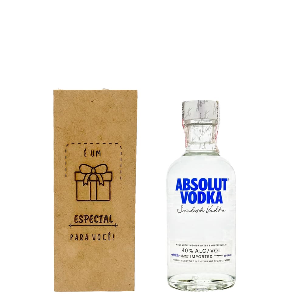 Kit Presente Vodka Absolut Garrafa 200ml