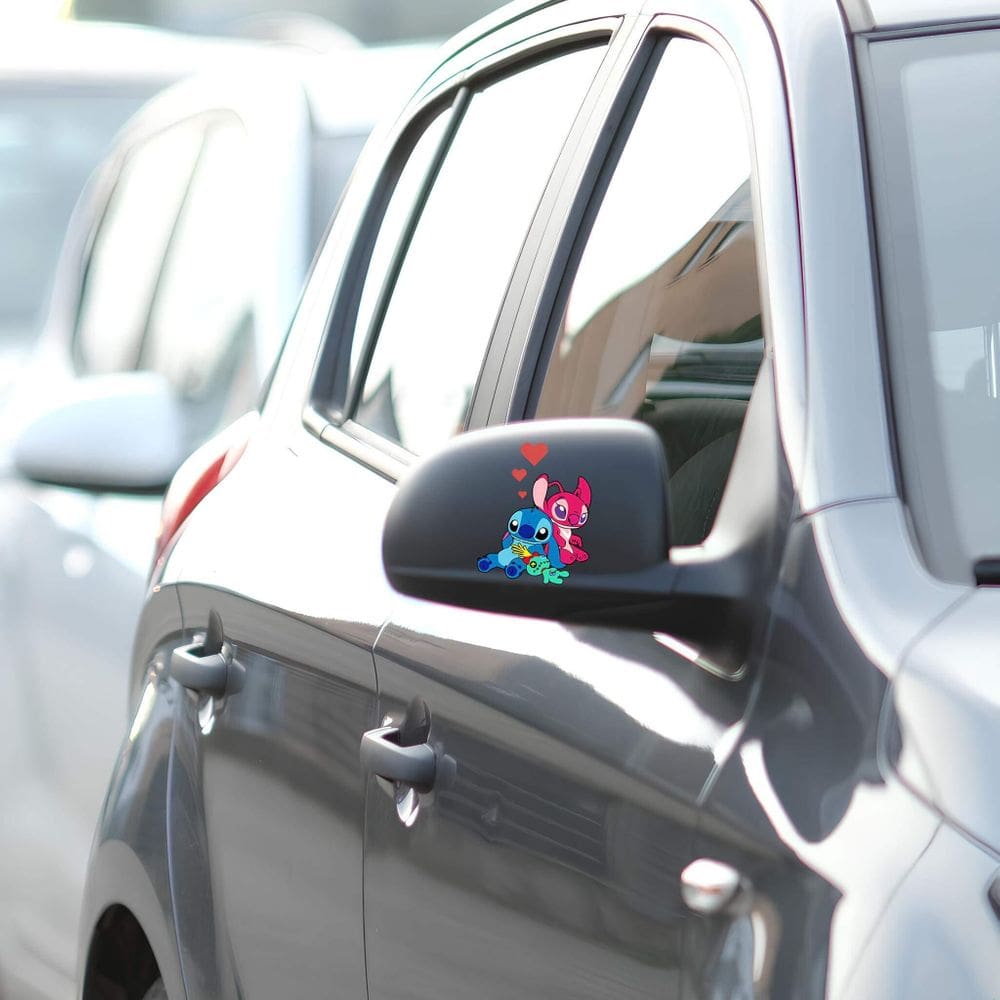 Adesivo De Carro Stitch E Angel Mod02