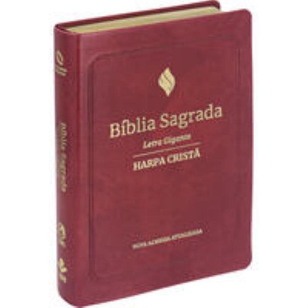 Biblia Naa Com Harpa Crista Letra Gigante -Vermelh