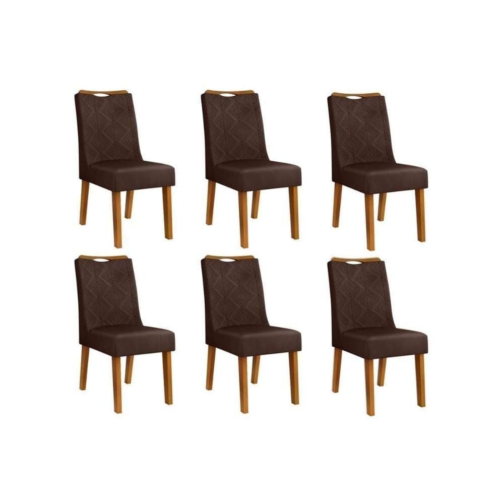Cadeira De Cozinha Stela Kit 6 Un Ipe Suede Moca