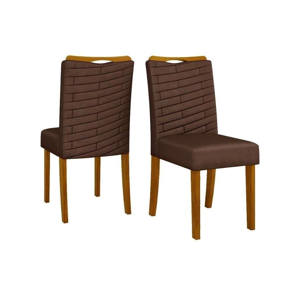 Cadeira De Cozinha Julia Cedro Suede Moca Marrom