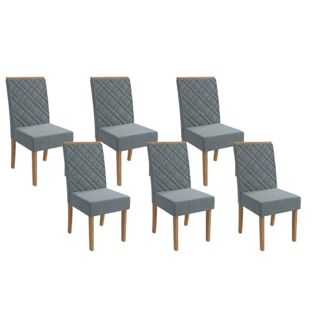 Kit 6 Cadeiras De Cozinha 2cad149fr 6 Un Freijó Cinza
