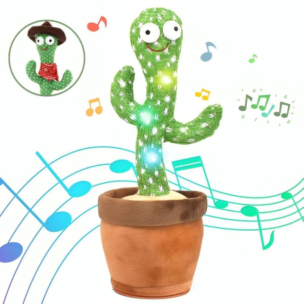 Luz Musical Dançante Recarregável Cacto Infantil Pelúcia