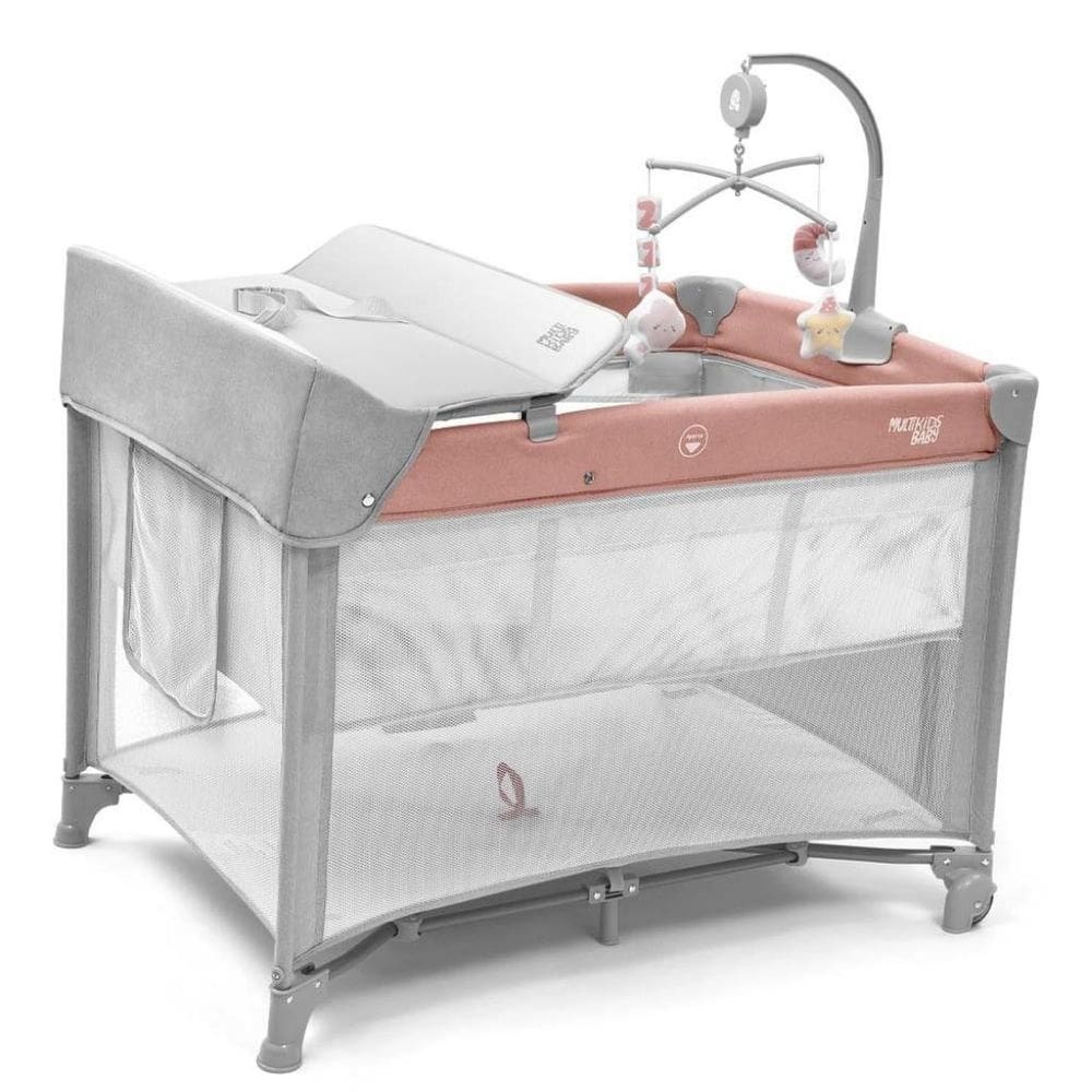 Berço Desmontável Multikids Baby Daydream Rosa Até 15 Kg