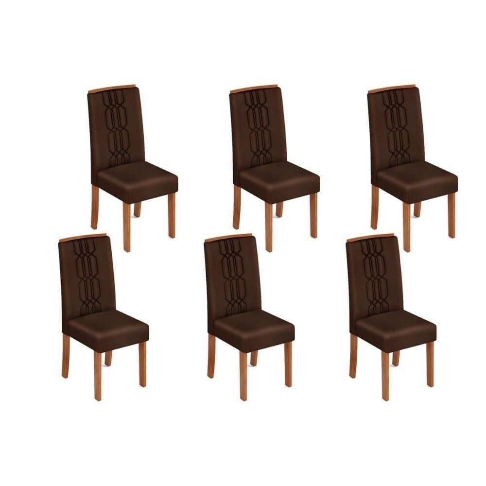 Kit 6 Cadeiras Sala Jantar Zoe 6 Un Freijó Suede Moca