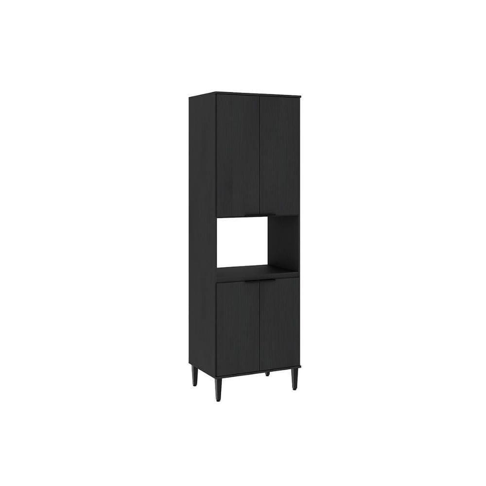 Paneleiro De Cozinha Modulado Alpha 2514 Com 1 Forno E 4 Portas 70cm Preto