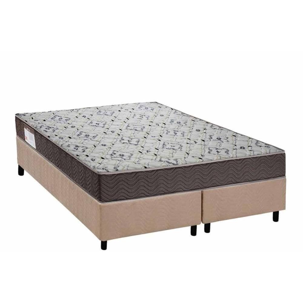 Conjunto Box Queen: Colchão Anatômico Ortobom D45 Iso 150 Mega Firme + Base Crc Suede Clean (158x198)
