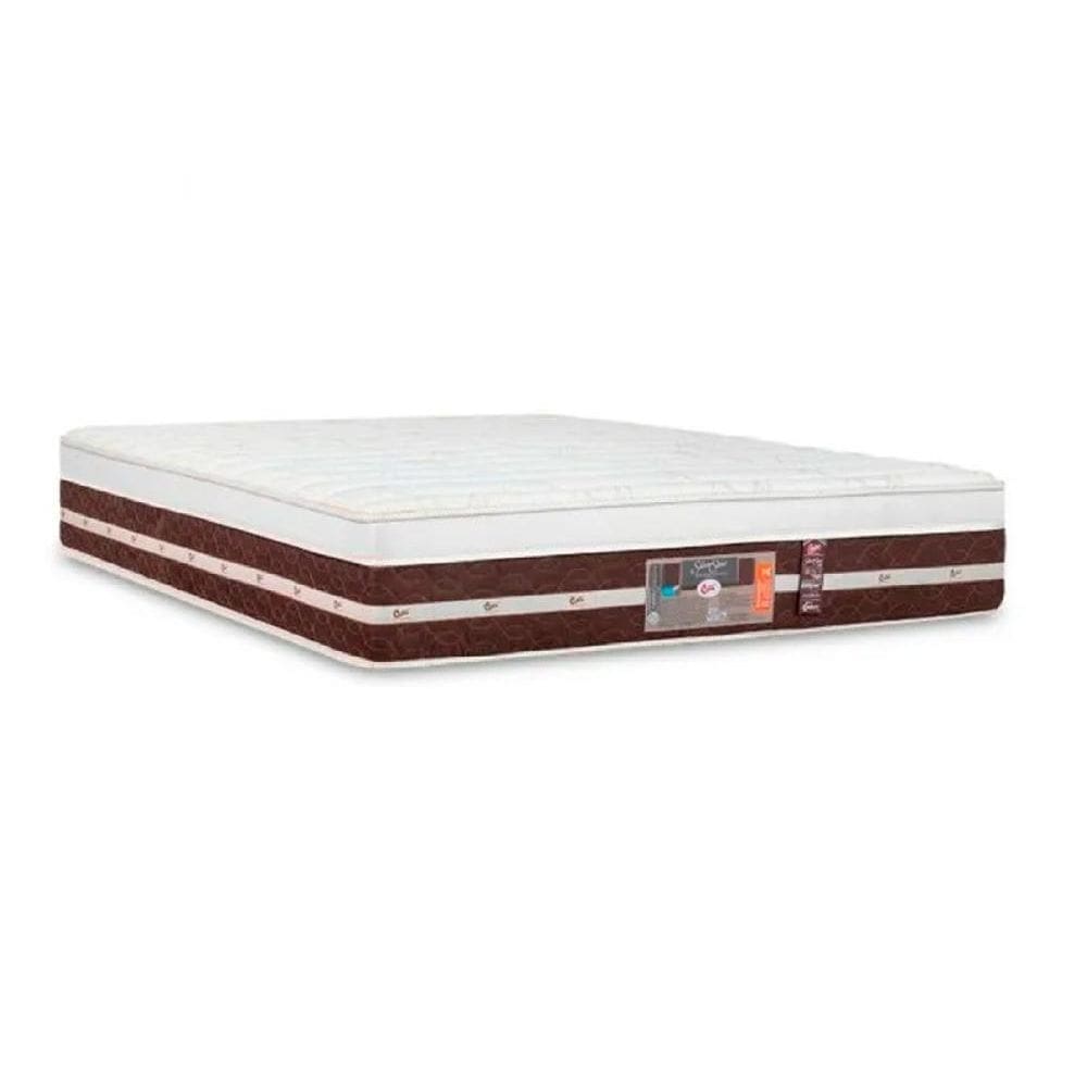 Colchão Castor Silver Star Air Molas Ensacadas Híbrido Casal Branco E Marrom 32X138X188