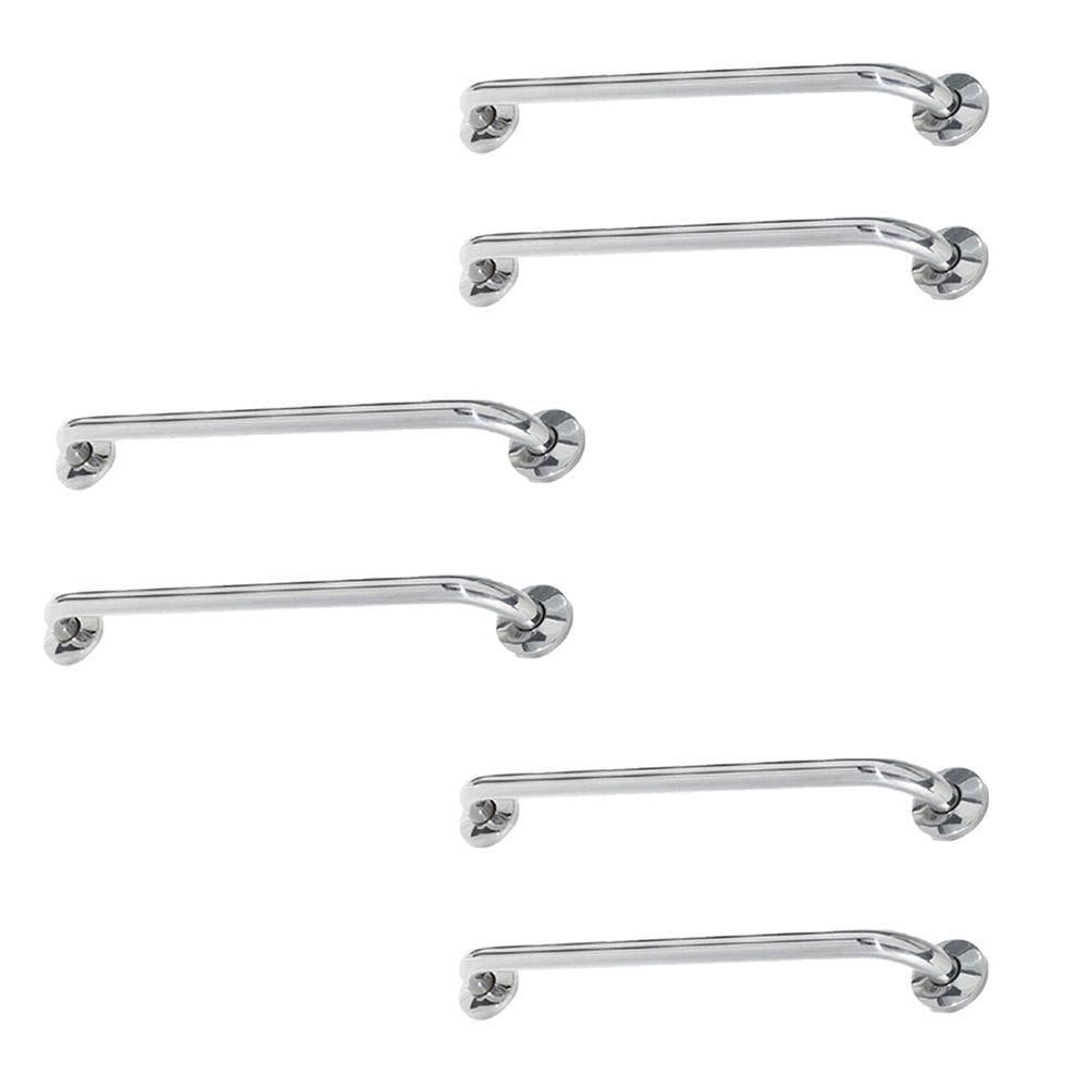 Alça De Apoio Barra Inox 60cm Kit 6 Unidades Segurança Acessibilidade Idoso Gestante Cadeirante Banheiro Corrimao Suporte