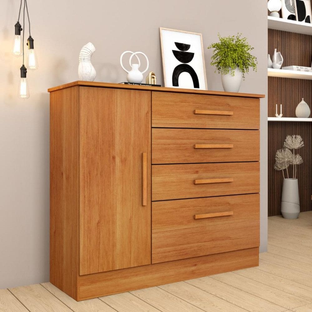 Cômoda 4 Gavetas 1 Porta Chicago Tcil