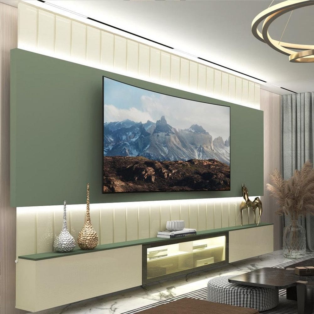 Estante Home Ripada para TV até 85 Polegadas com LED Reflecta 3 Portas 100 MDF Soberano Gelius
