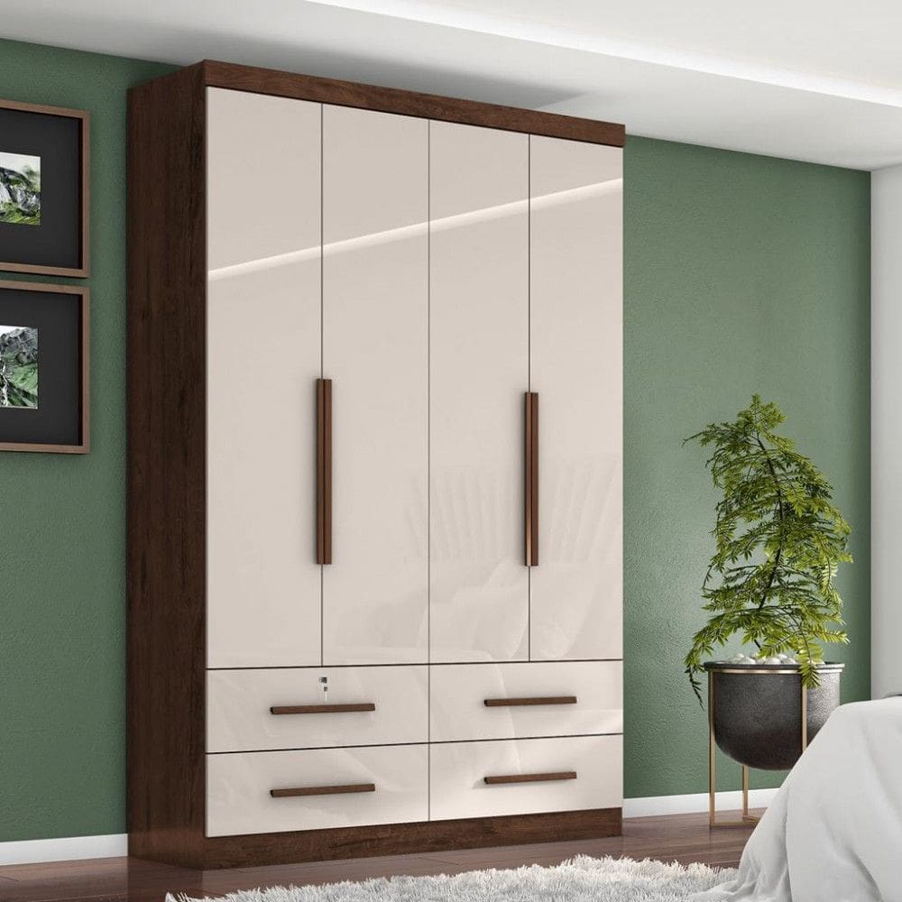 Guarda Roupa Solteiro 4 Portas 4 Gavetas Maximus Plus II Zanzini