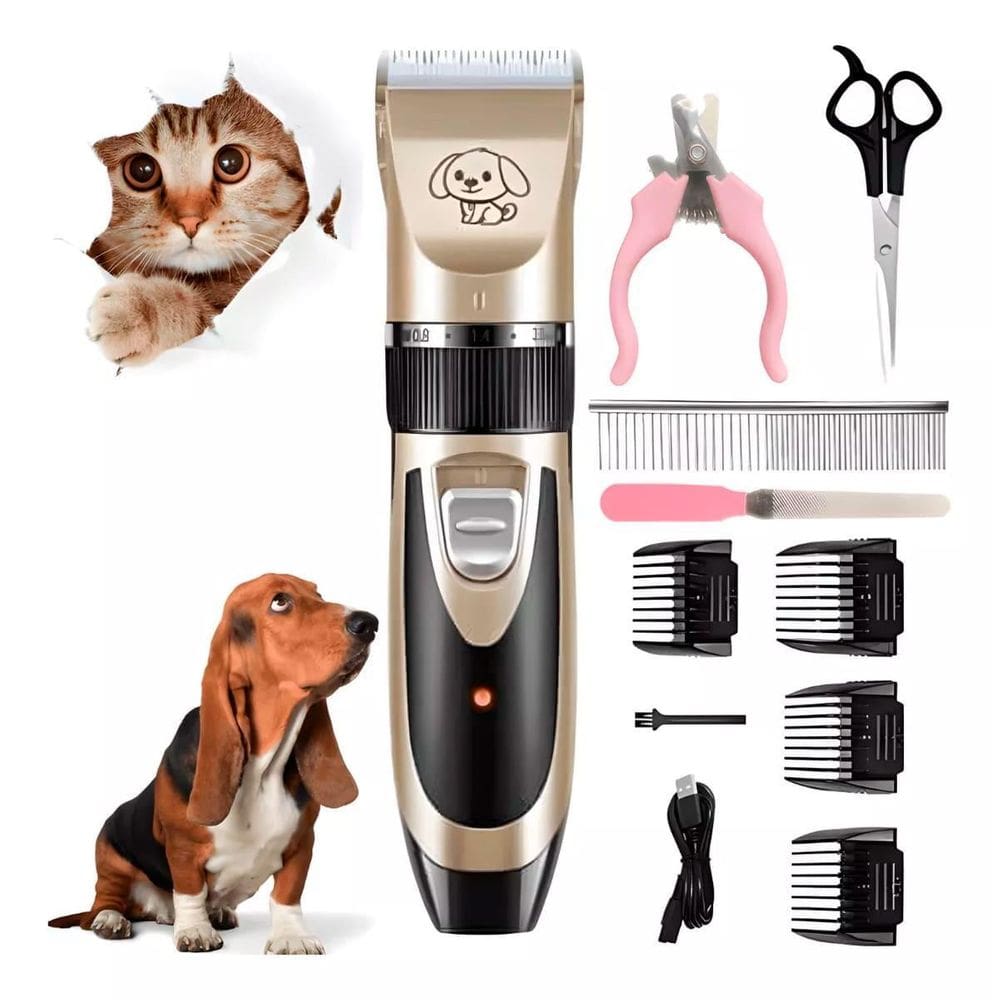 Kit Pet Maquininha Acabamento + Tosador Cães/Gatos