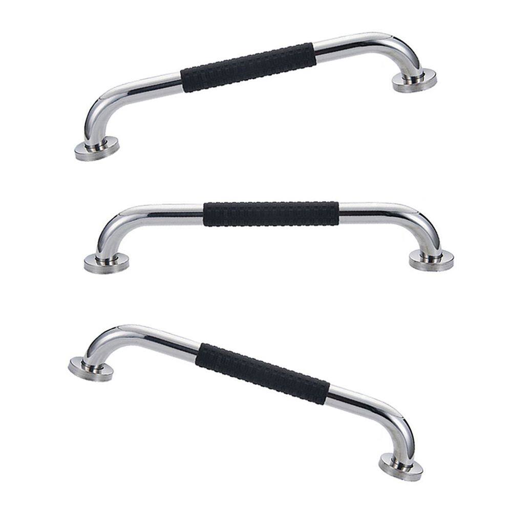 Barra de Apoio 60cm Inox Suporte Antiderrapante Kit 3 unidades Banheiro Box Criança Idoso Gestante Cadeirante Acessibilidade Segurança