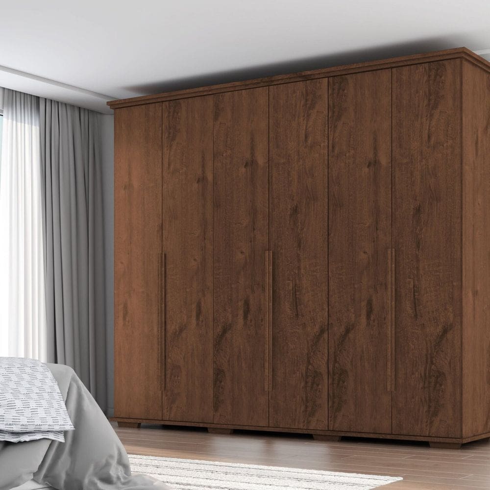 Guarda Roupa Casal em MDP com 6 Portas Everet Jacarandá