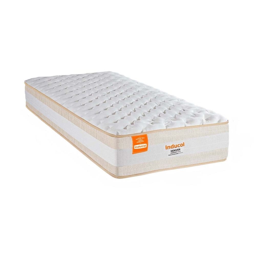 Colchão Solteirão Inducol Mola Superlastic Denver 30x96x203cm Bege/Branco