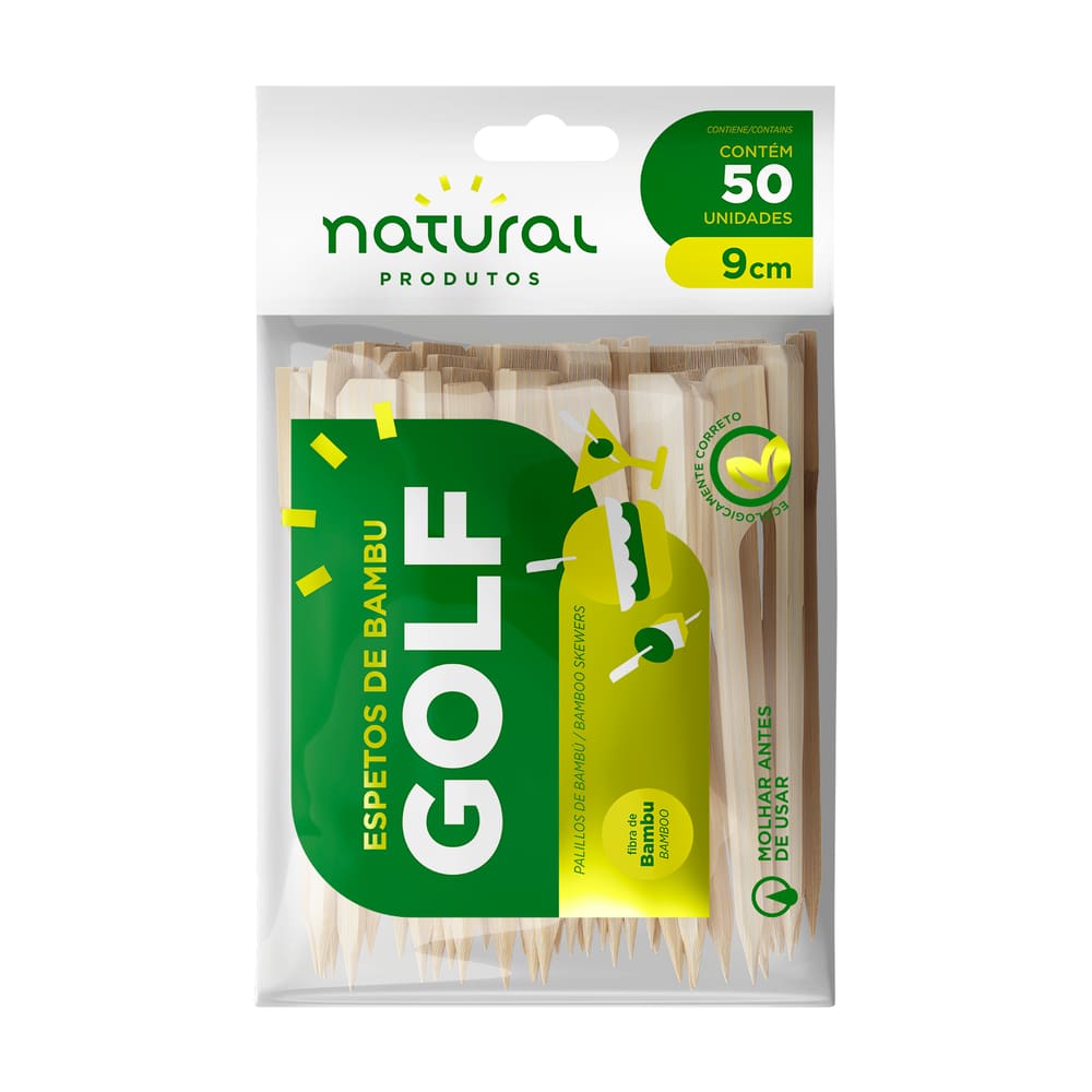 Espeto de Bambu Golf Natural Brands 50 Unidades