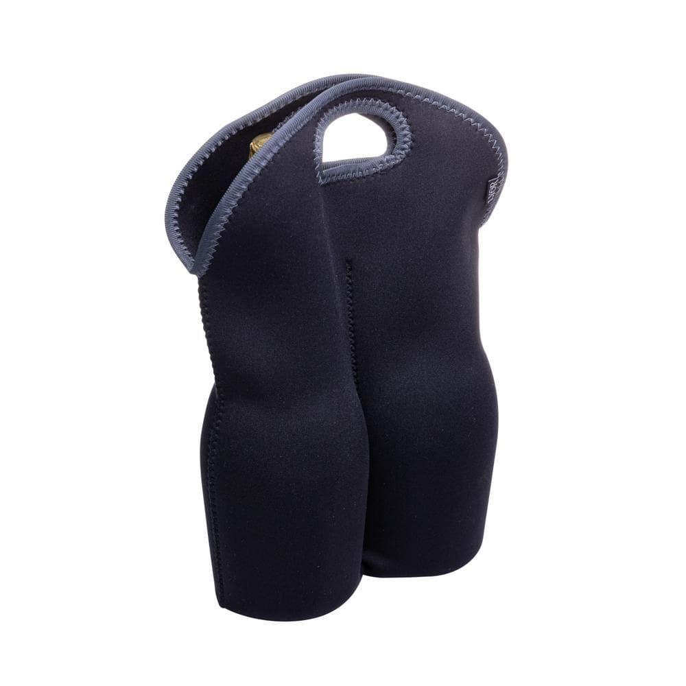Bolsa Térmica Neoprene para 2 Garrafas de Vinho Preta 36cm