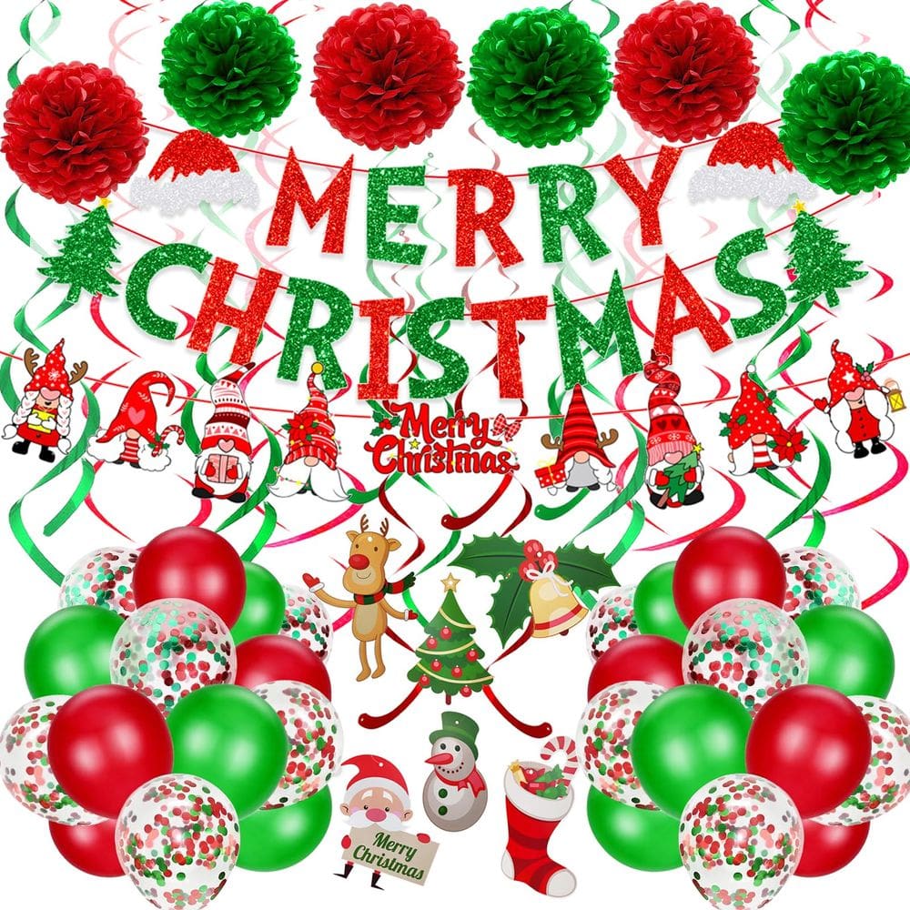 Banner de papel pendurado de Natal FECEDY MERRY CHRISTMAS