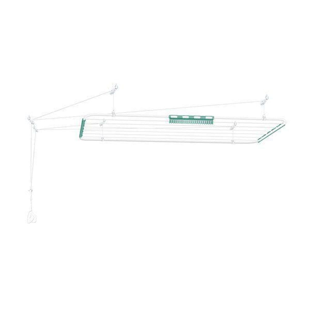 Varal De Teto Monaco Em Aço - Branco - 1,2M