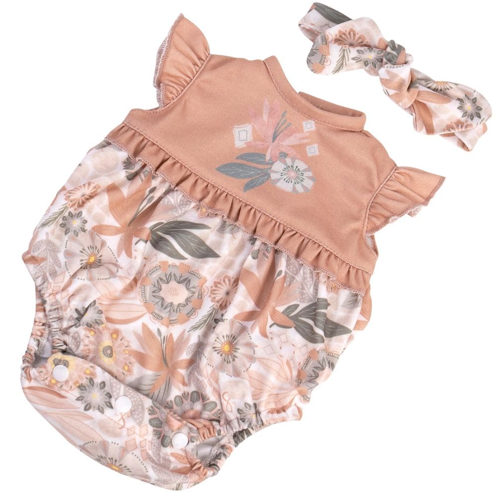 Conjunto de roupas para bonecas Aori Reborn de 50-55 cm com estampa floral
