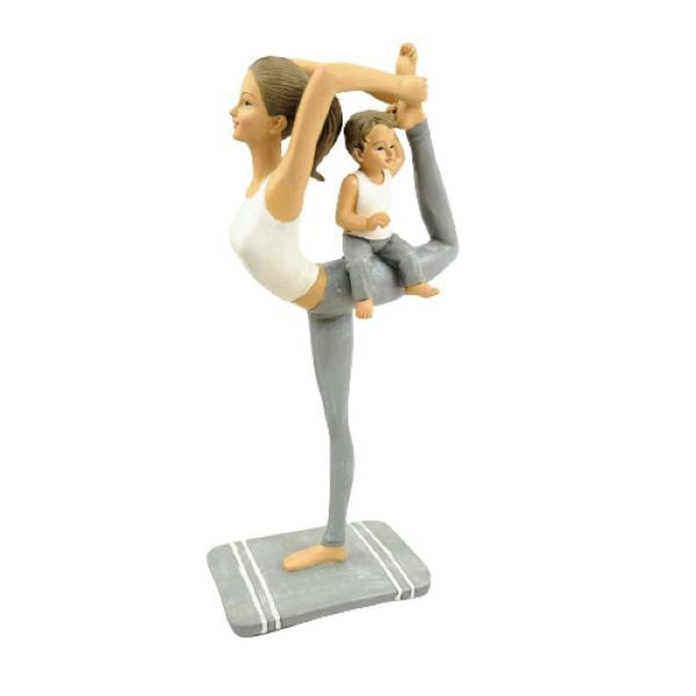 Enfeite Estátua Mãe E Filho Ioga 24X10X6Cm Decorativa