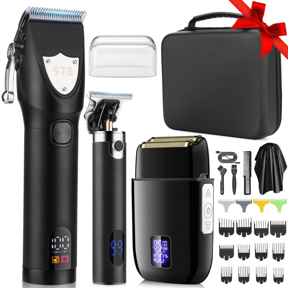 Conjunto de barbeador elétrico profissional Lanumi para homens