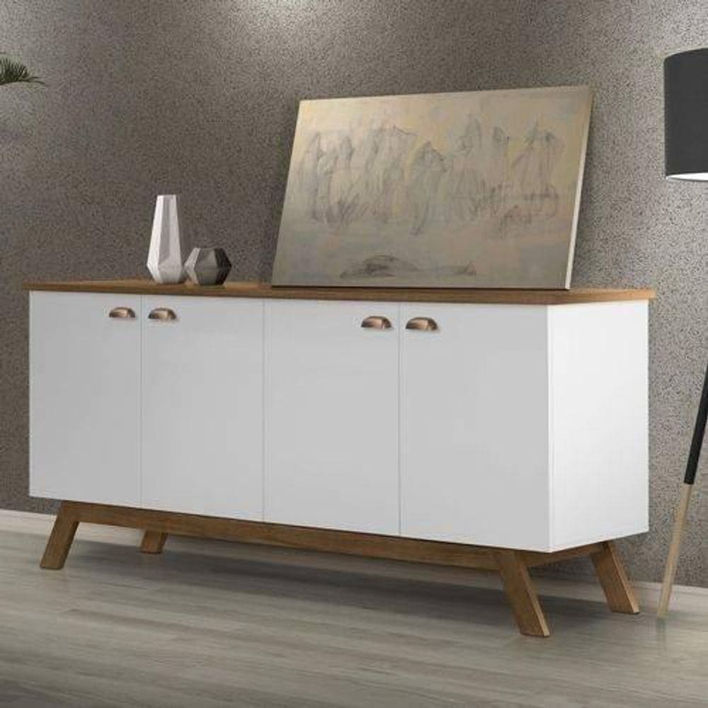 Buffet Moderno Atlanta Branco e Madeira Tebarrot