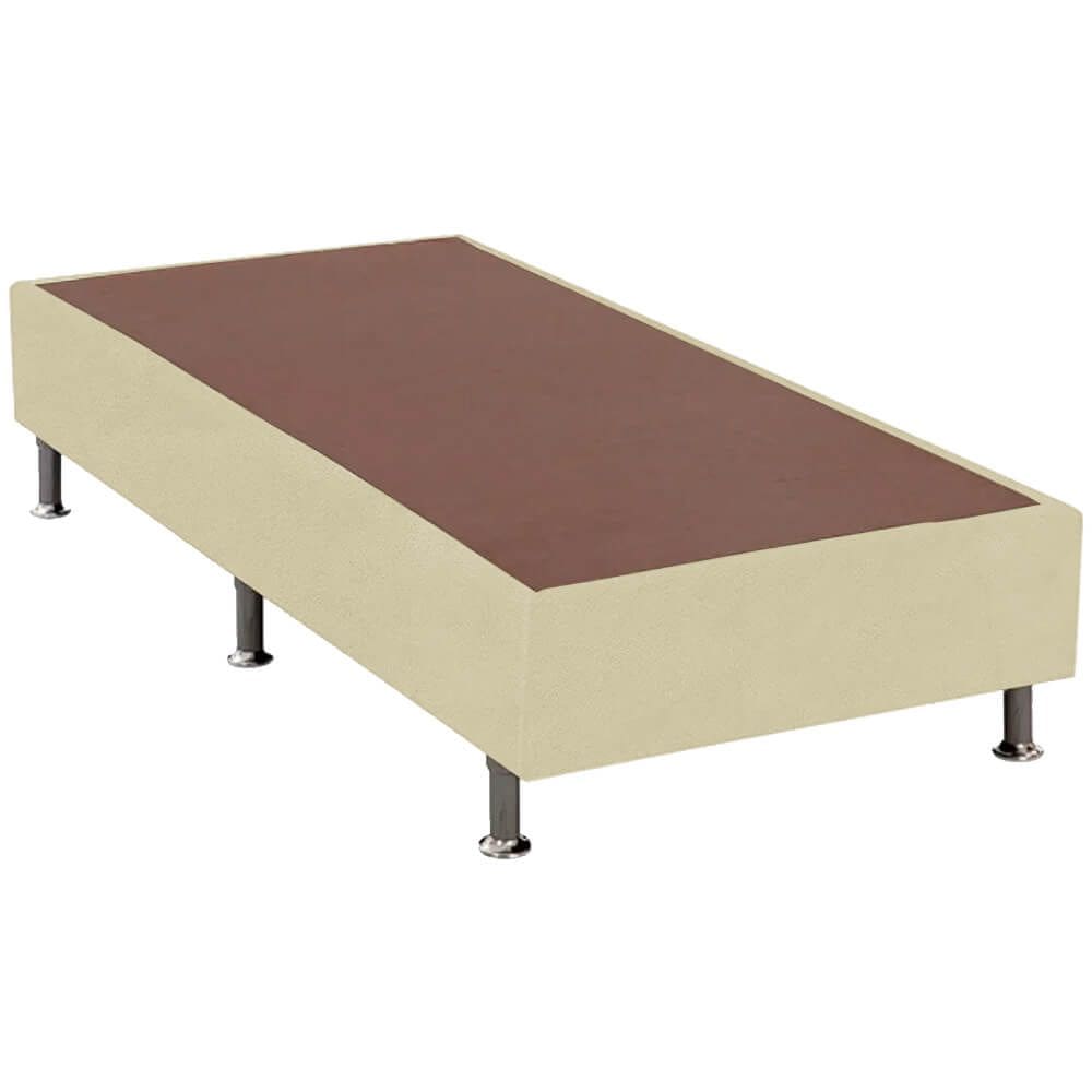 Base Cama Box Solteiro Suede 25x88x188 Cor Bege