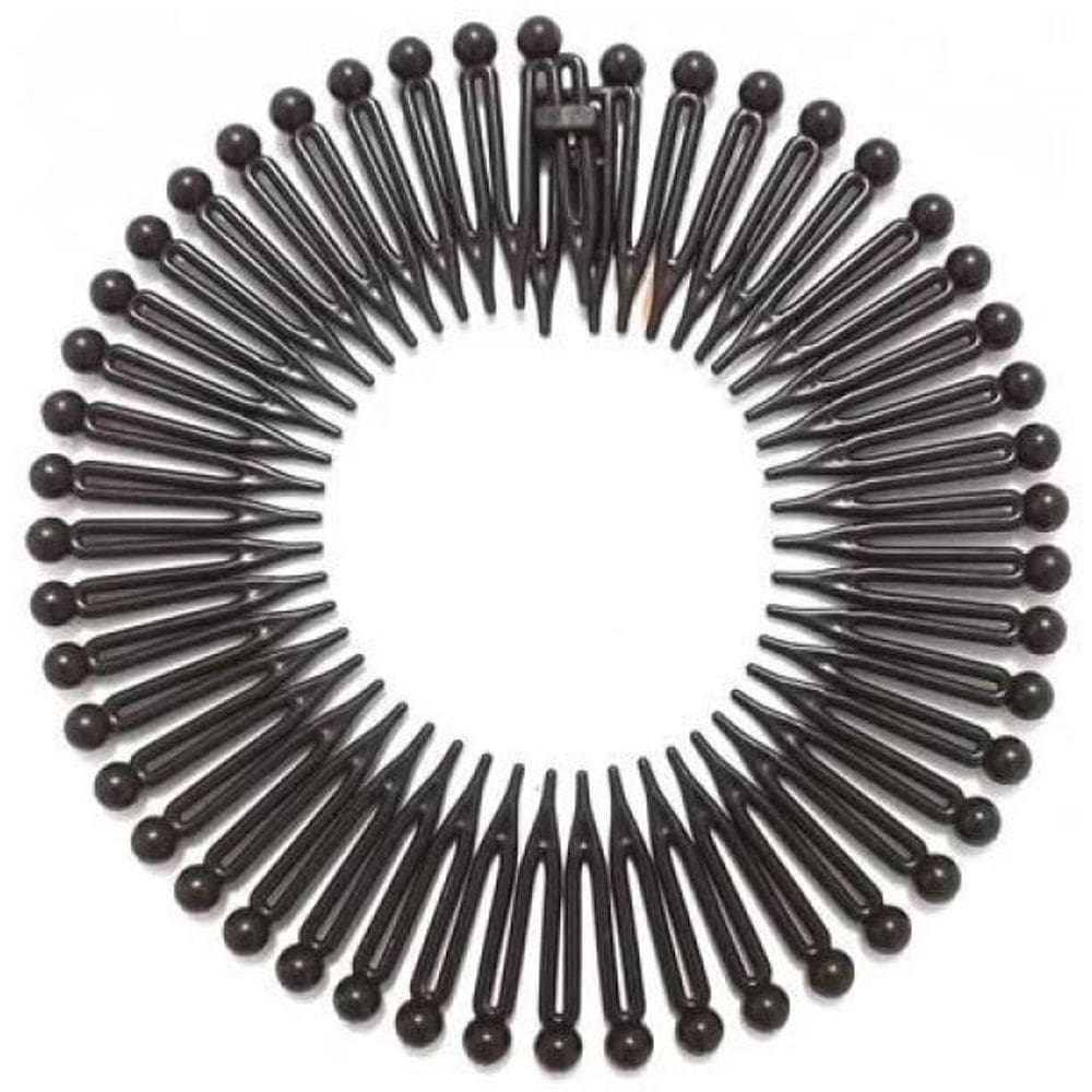 Tiara Bell Preto 12Cm Diâmetro Pente Prendedor Cabelo
