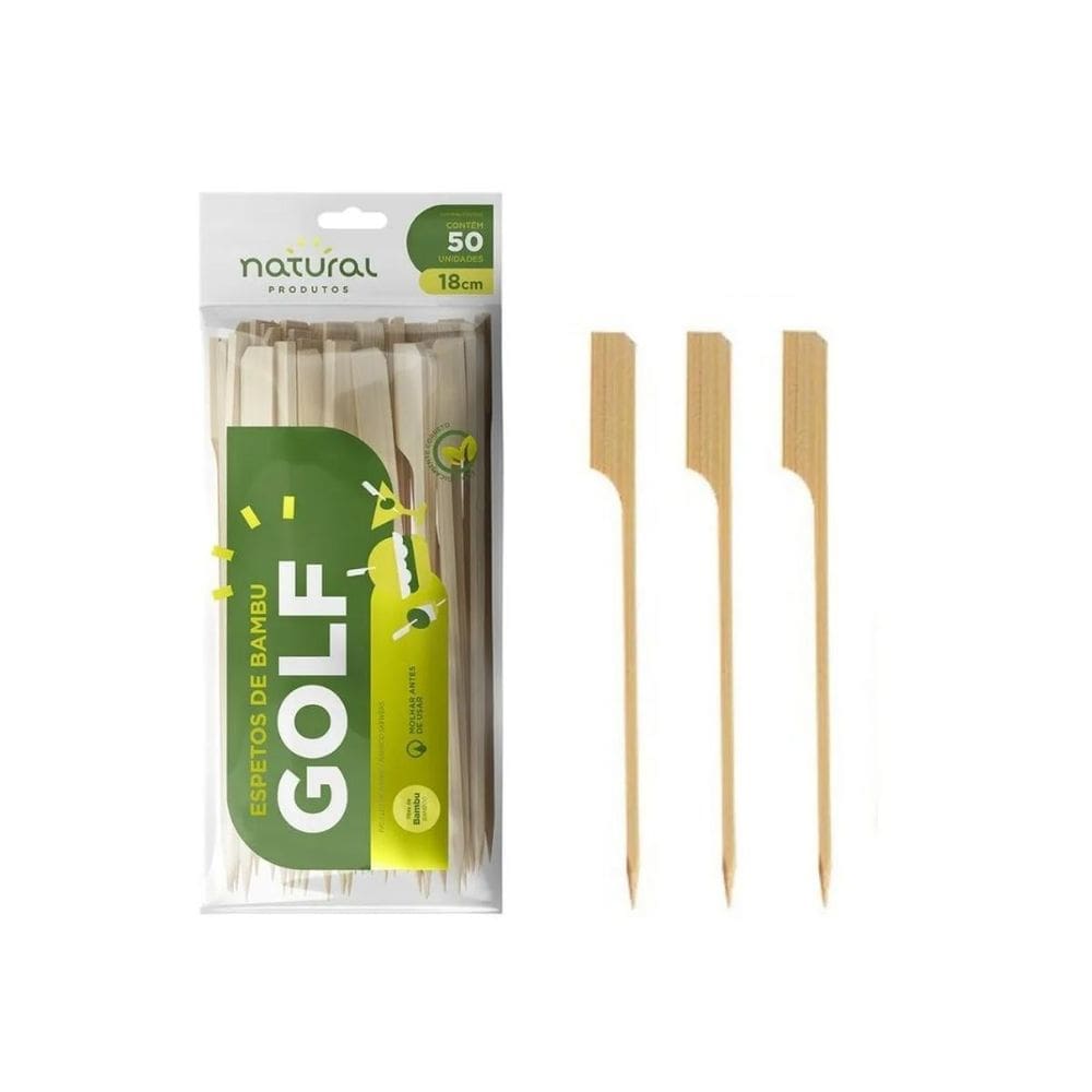 Espeto Bambú Golf Petiscos Lanches 18 Cm - 250 Unidades