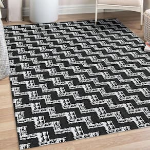 Tapete Jacquard Geo 1,35M X 1,00M Antiderrapante Pixel Preto