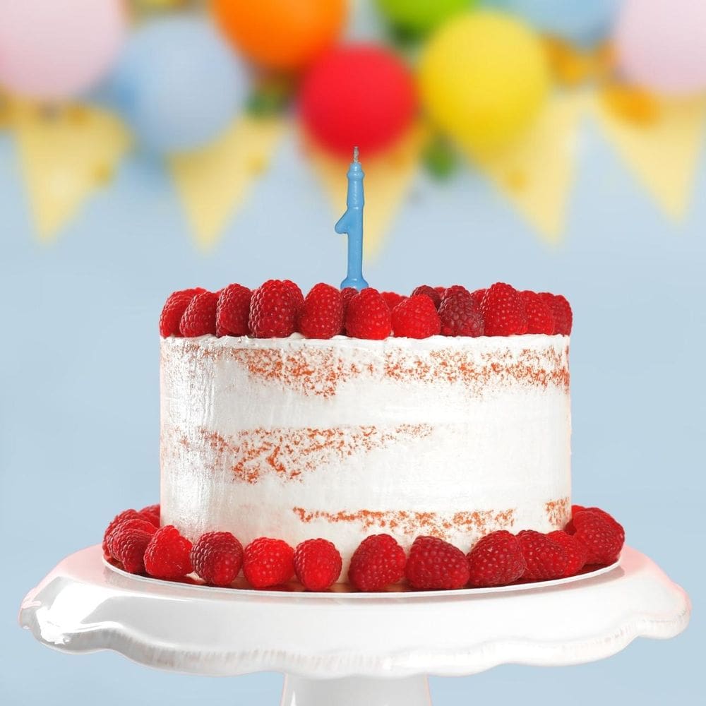Vela De Aniversário Números Azul Com 1 Un. 1