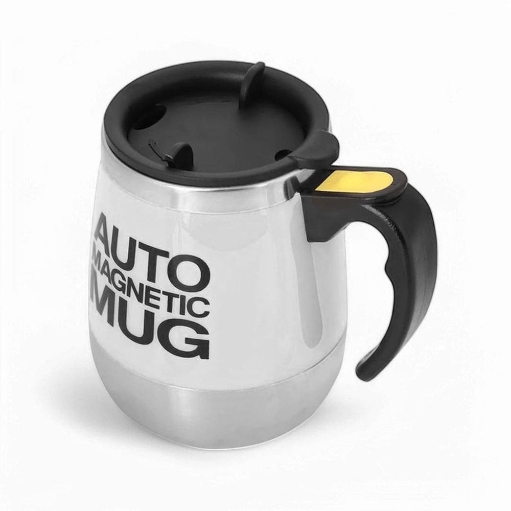 Caneca Mixer Stirring Mug 400Ml Aço Inox Copo Branco