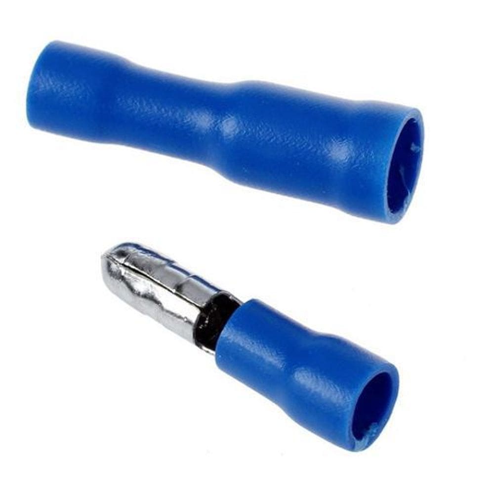 Kit Terminal Bala Fêmea E Macho Pré Isolado Azul 25Pares