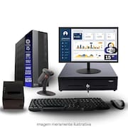 Kit Automação PDV TOB i5 16GB SSD 480GB Win10 Rede S/Fio Teclado Mouse Monitor 15” Gvt. Dinheiro  Imp. Térmica Leitor Cód Barras
