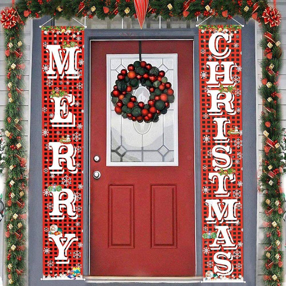 Banner de Natal pendurado na varanda Fecedy MERRY CHRISTMAS