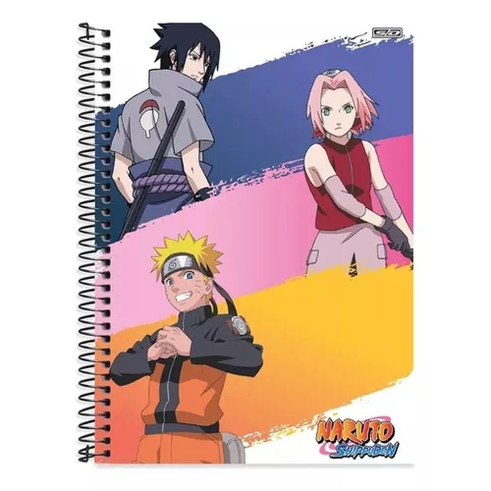 Caderno Univ. 10 Mat. 160 fls Naruto Capa 6 - São Domingos