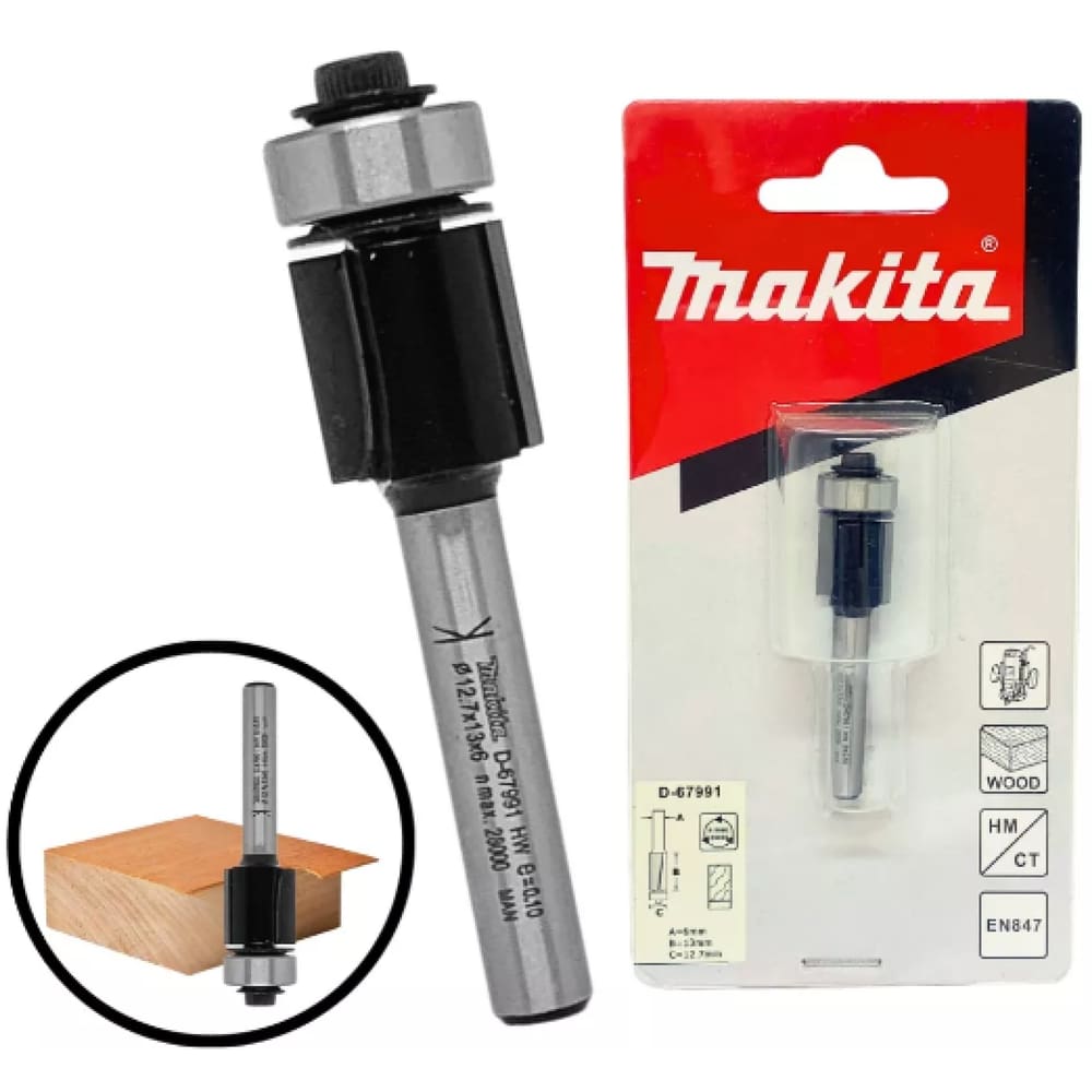 Fresa Reta com Rolamento Dupla Haste 6mm MAKITA D-67991