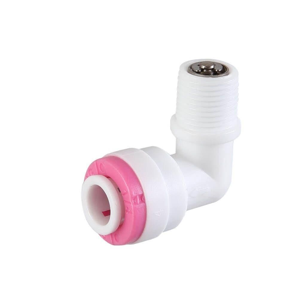Válvula De Retorno Check Valve Em Cotovelo Para Osmose Reversa Mangueira 1/4\" - Rosca 1/8\"