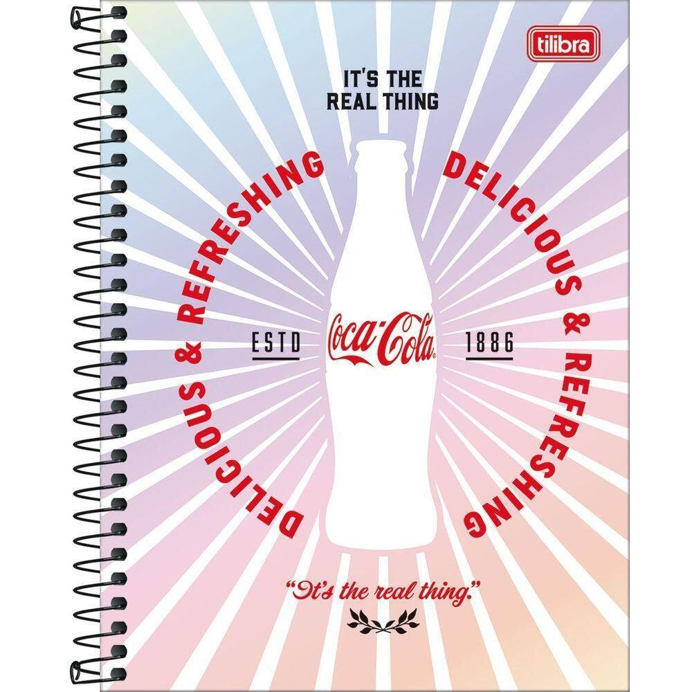 Caderno Colegial Coca-cola Tilibra Capa Dura Espiral - 10 Matérias 160 Folhas Its The Reak Things