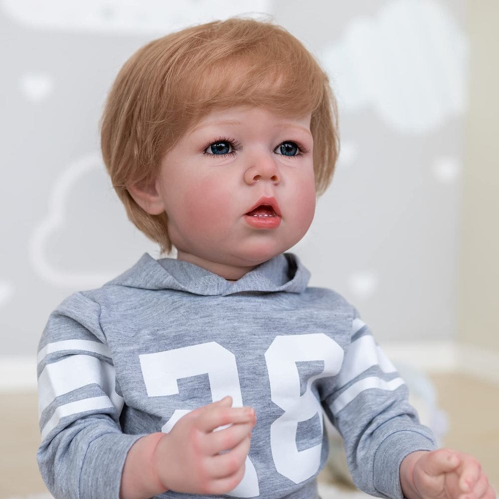 Boneca infantil Reborn Angelbaby Realistic Boy 75 cm com roupa